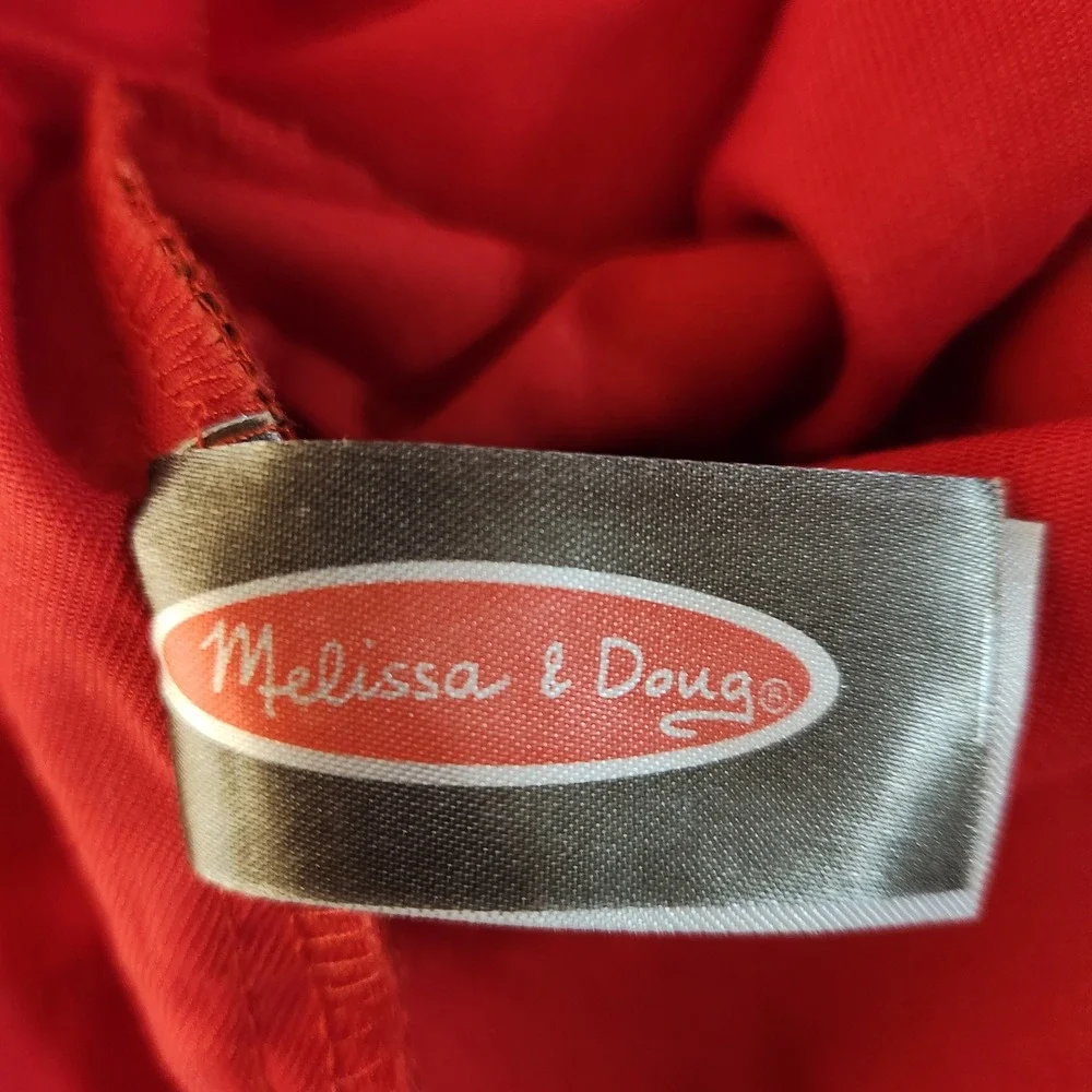 Melissa & Doug Fire Chief Costume Jacket Red Kids Ages 3-6 Reflective 4834